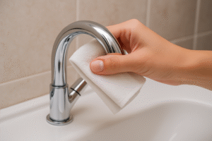 Bí quyết làm sạch vòi nước inox chỉ với kem đánh răng và muối trong 5 phút